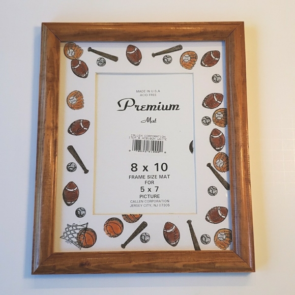 Two 8x10 Wooden Frames, Kids' Sports Format fits 5x7 picture - Picture 2 of 10